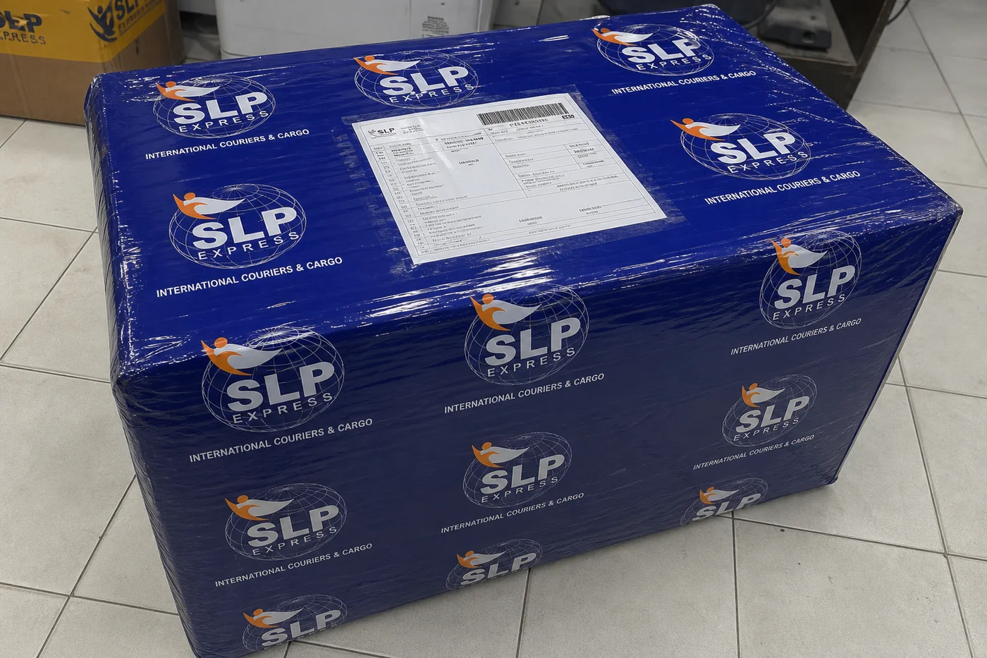 Packed eligible medicine courier parcel prepared in Hyderabad for delivery to Serbia