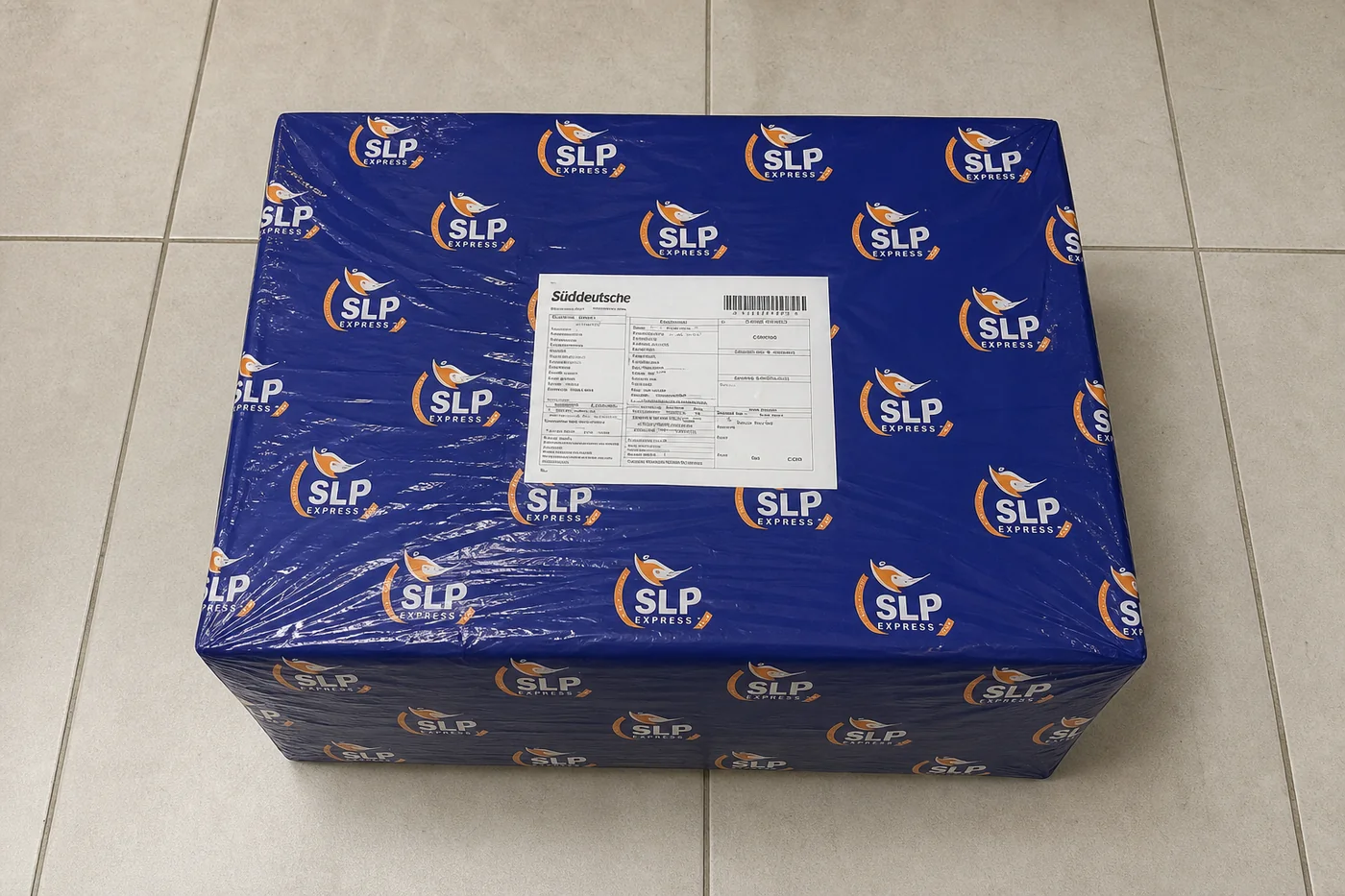 Packed international courier parcel prepared in Hyderabad for delivery to Bangladesh