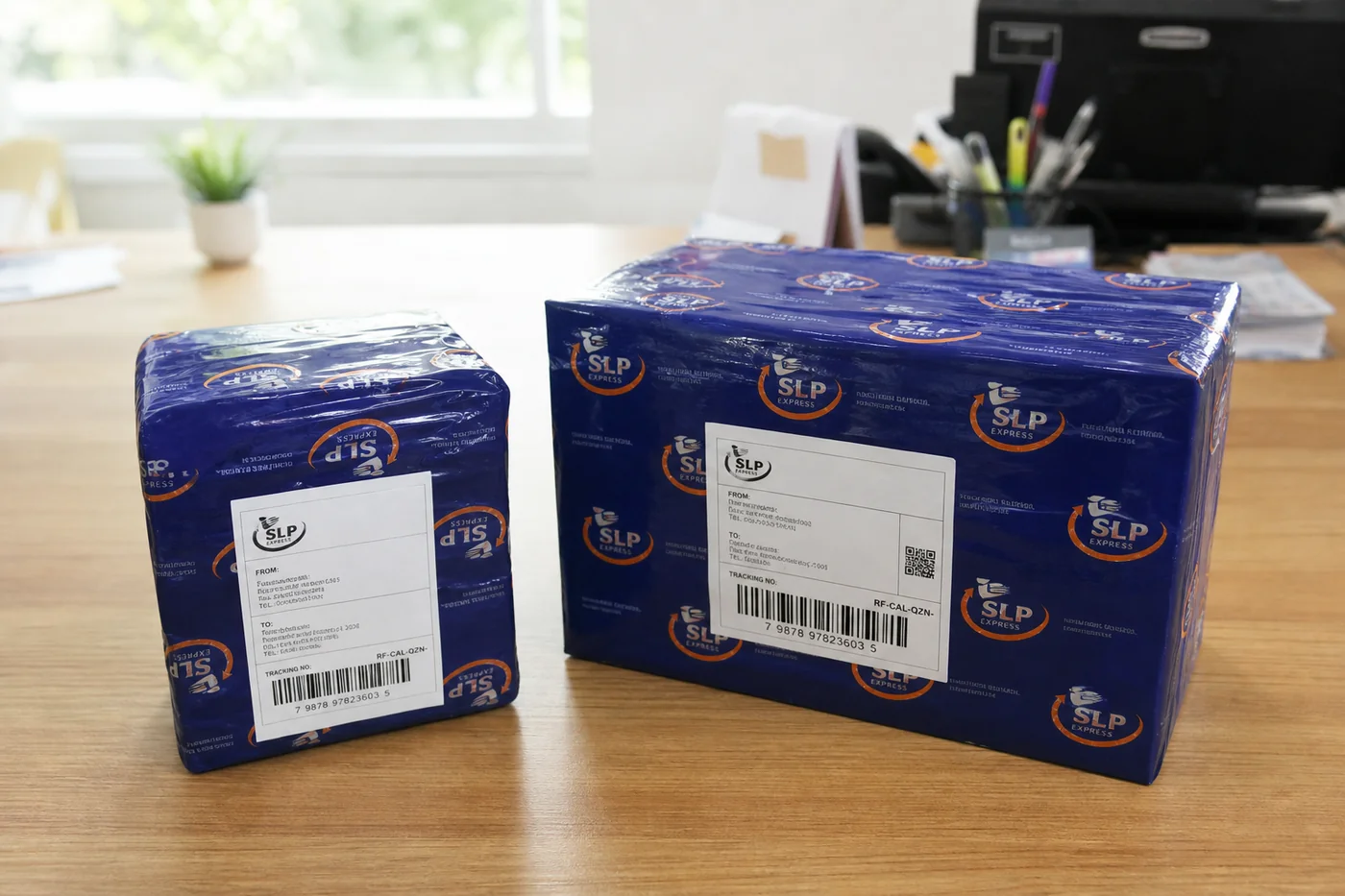 Packed international courier parcel prepared in Hyderabad for delivery to Vietnam