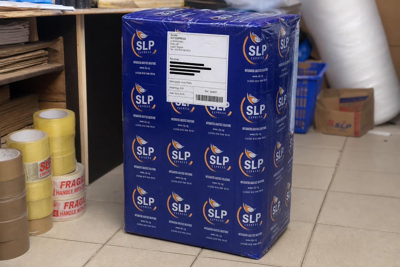 Packed eligible medicine courier parcel prepared in Hyderabad for delivery to Poland