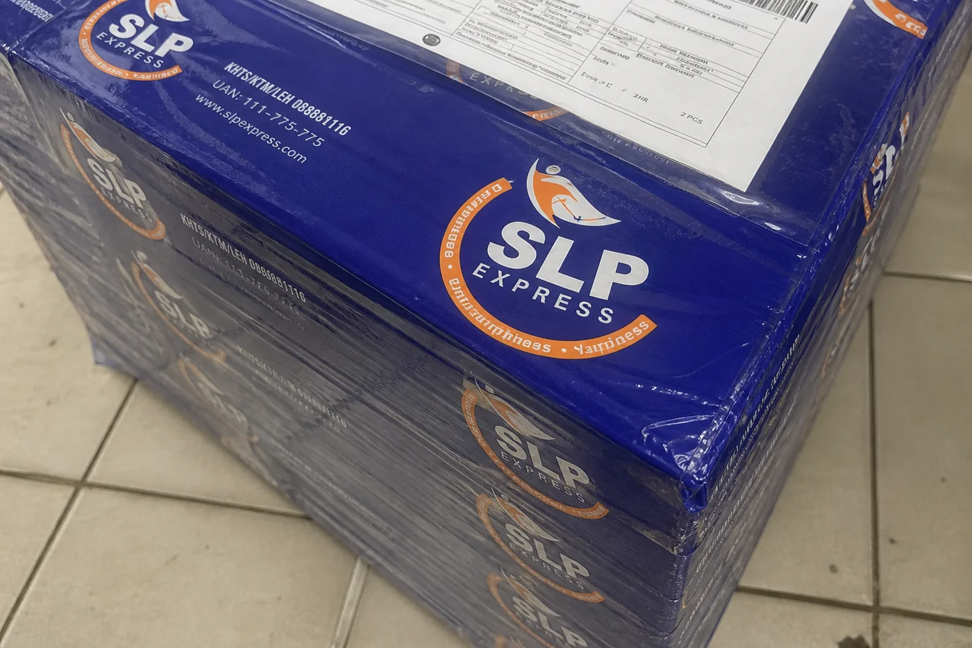 Packed international courier parcel prepared in Hyderabad for delivery to Kuwait