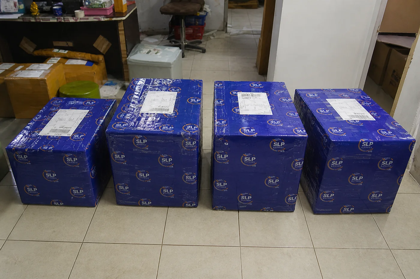 Packed eligible medicine courier parcel prepared in Hyderabad for delivery to Kenya