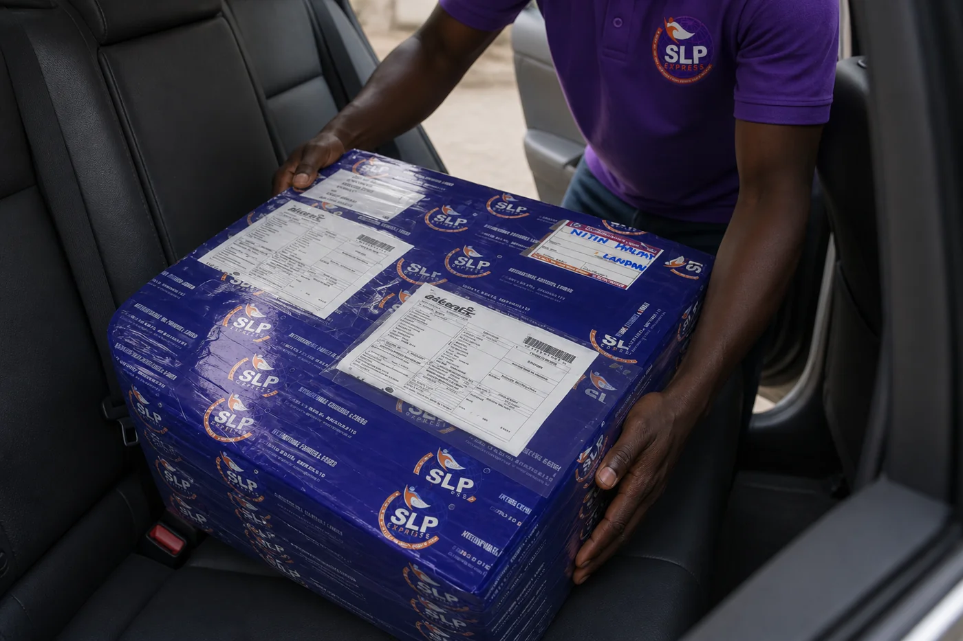 Packed eligible medicine courier parcel prepared in Hyderabad for delivery to Portugal