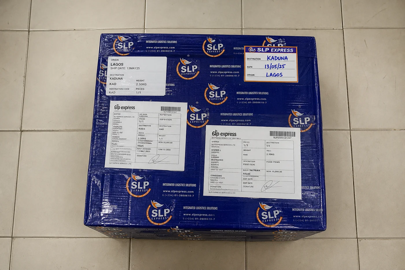 Packed international courier parcel prepared in Hyderabad for delivery to Latvia