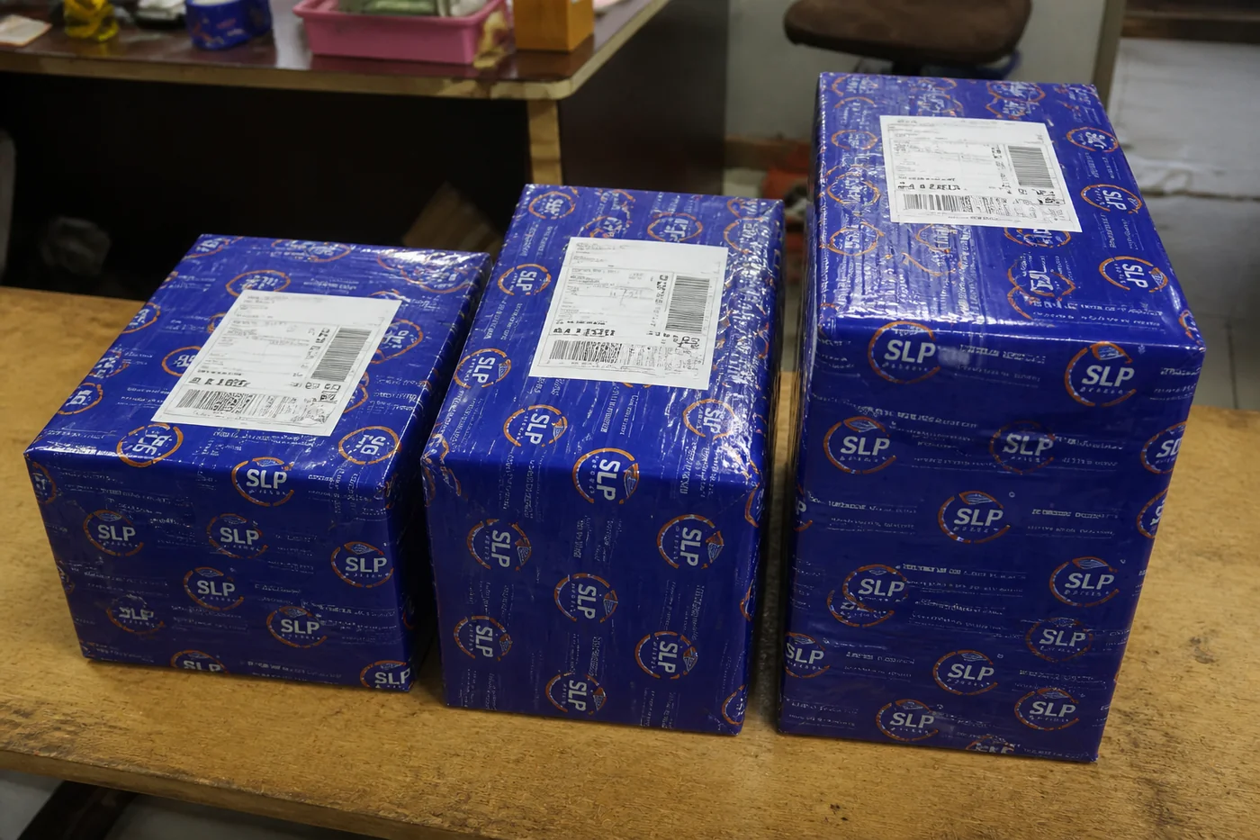 Packed eligible medicine courier parcel prepared in Hyderabad for delivery to Austria