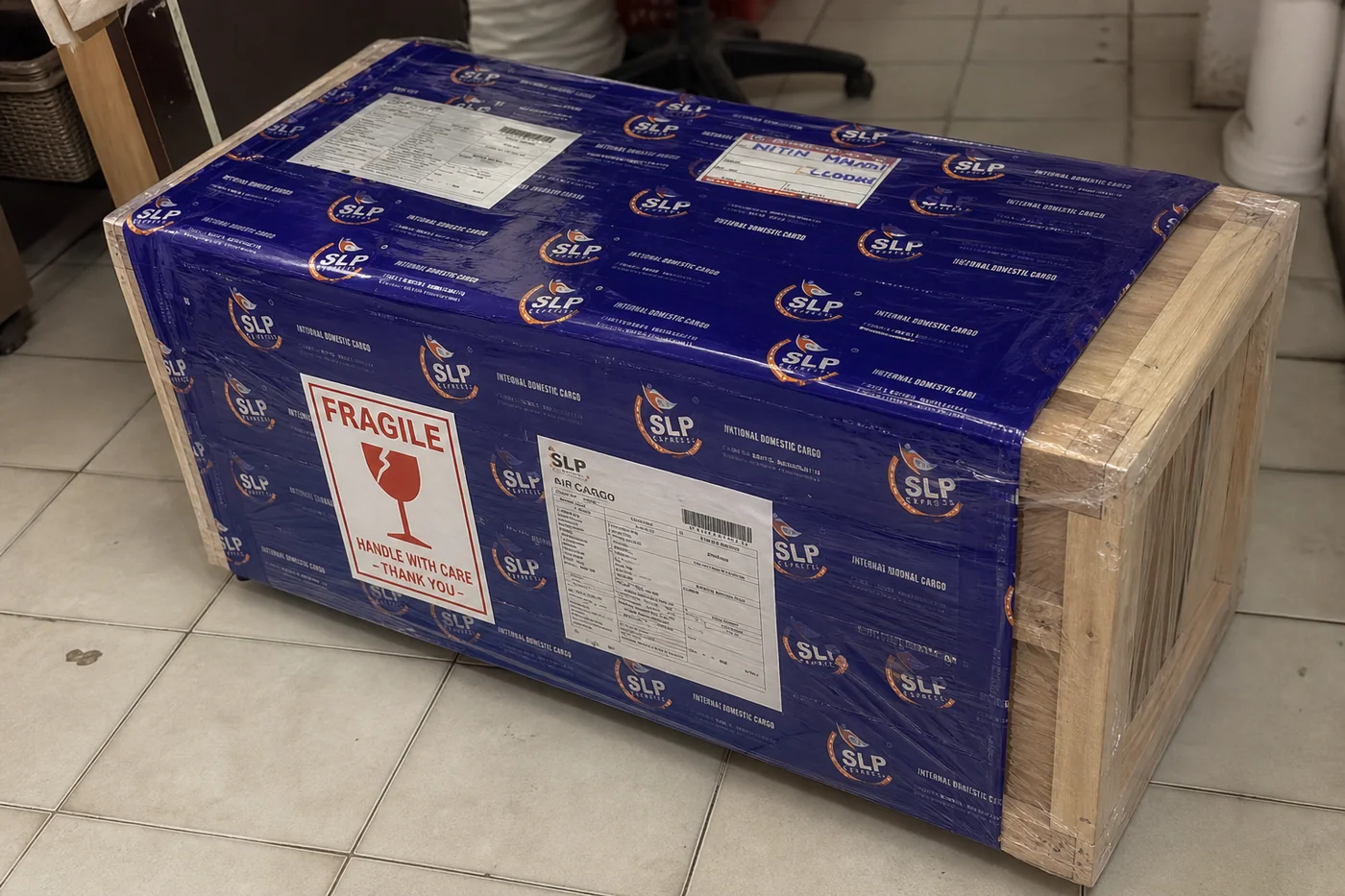 Packed eligible medicine courier parcel prepared in Hyderabad for delivery to Czechia