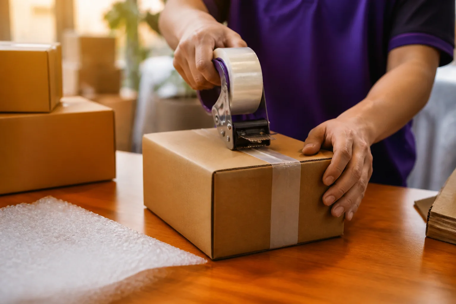 SLP Express packing an eligible medicine courier parcel in Hyderabad for Lithuania