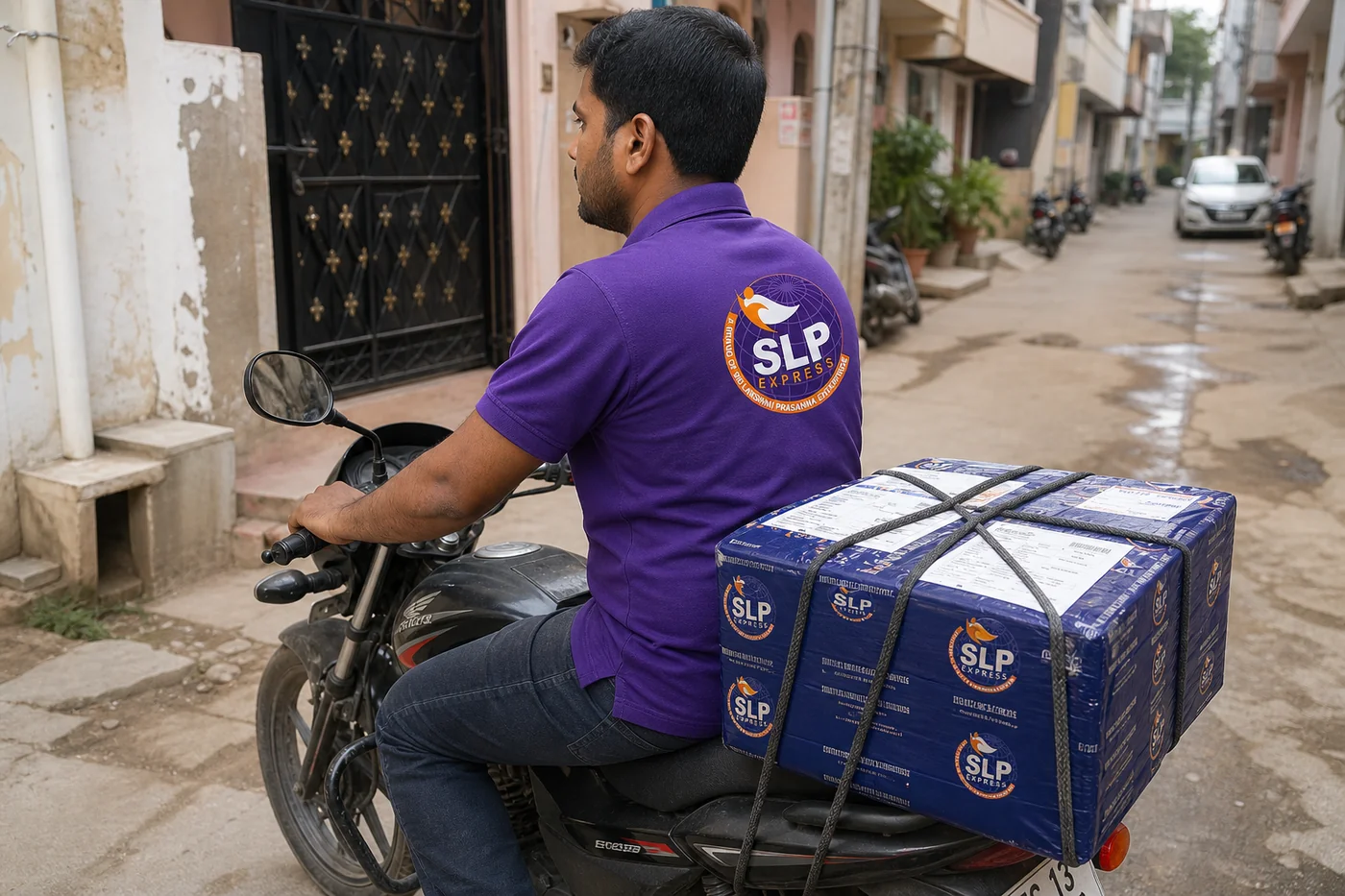 SLP Express collecting an eligible medicine courier parcel in Hyderabad for Lithuania