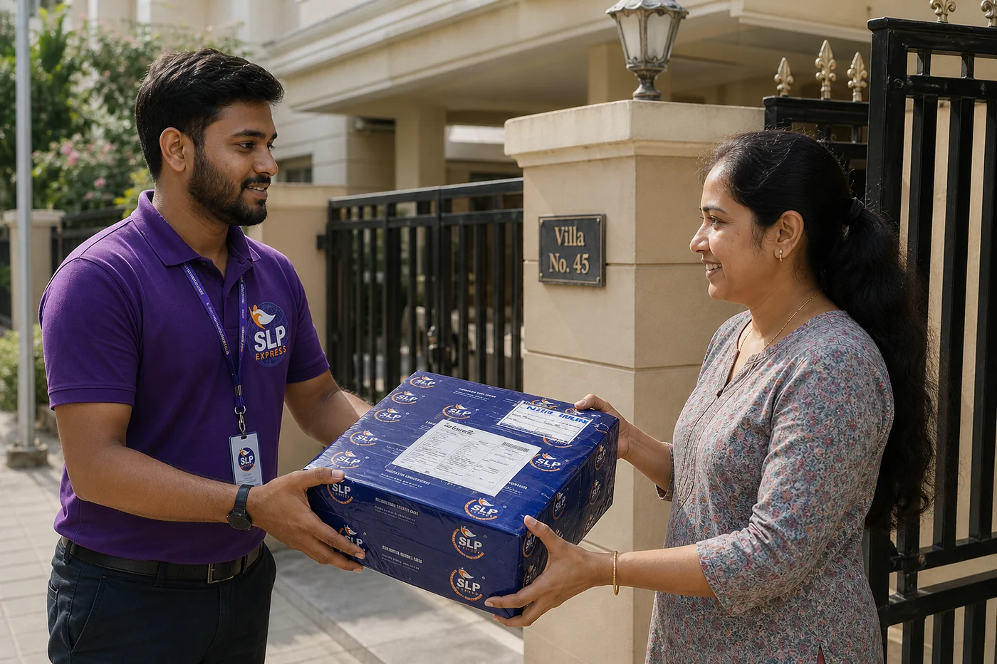SLP Express collecting an eligible medicine courier parcel in Hyderabad for Denmark