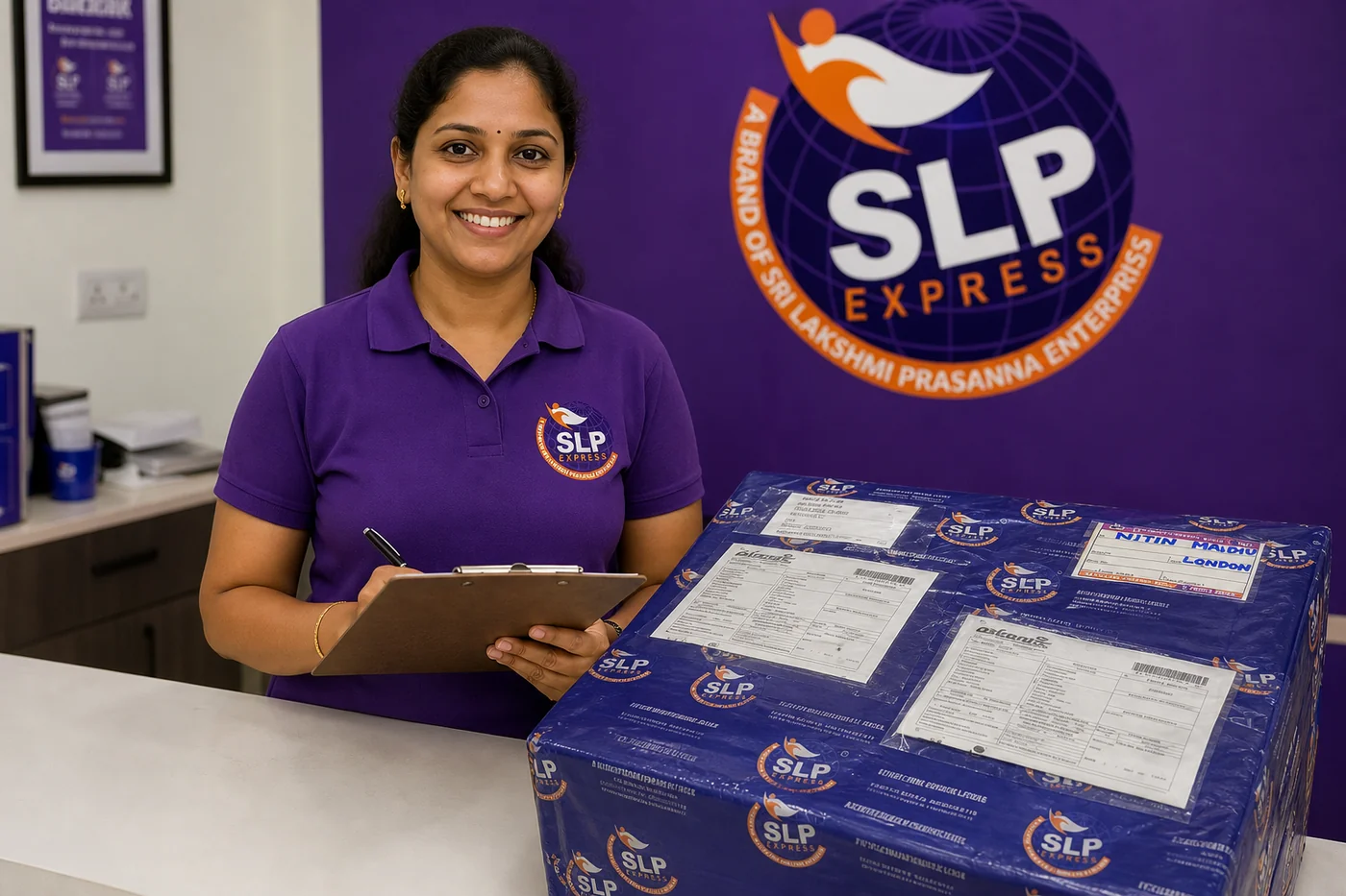 Packed international courier parcel prepared in Hyderabad for delivery to Croatia