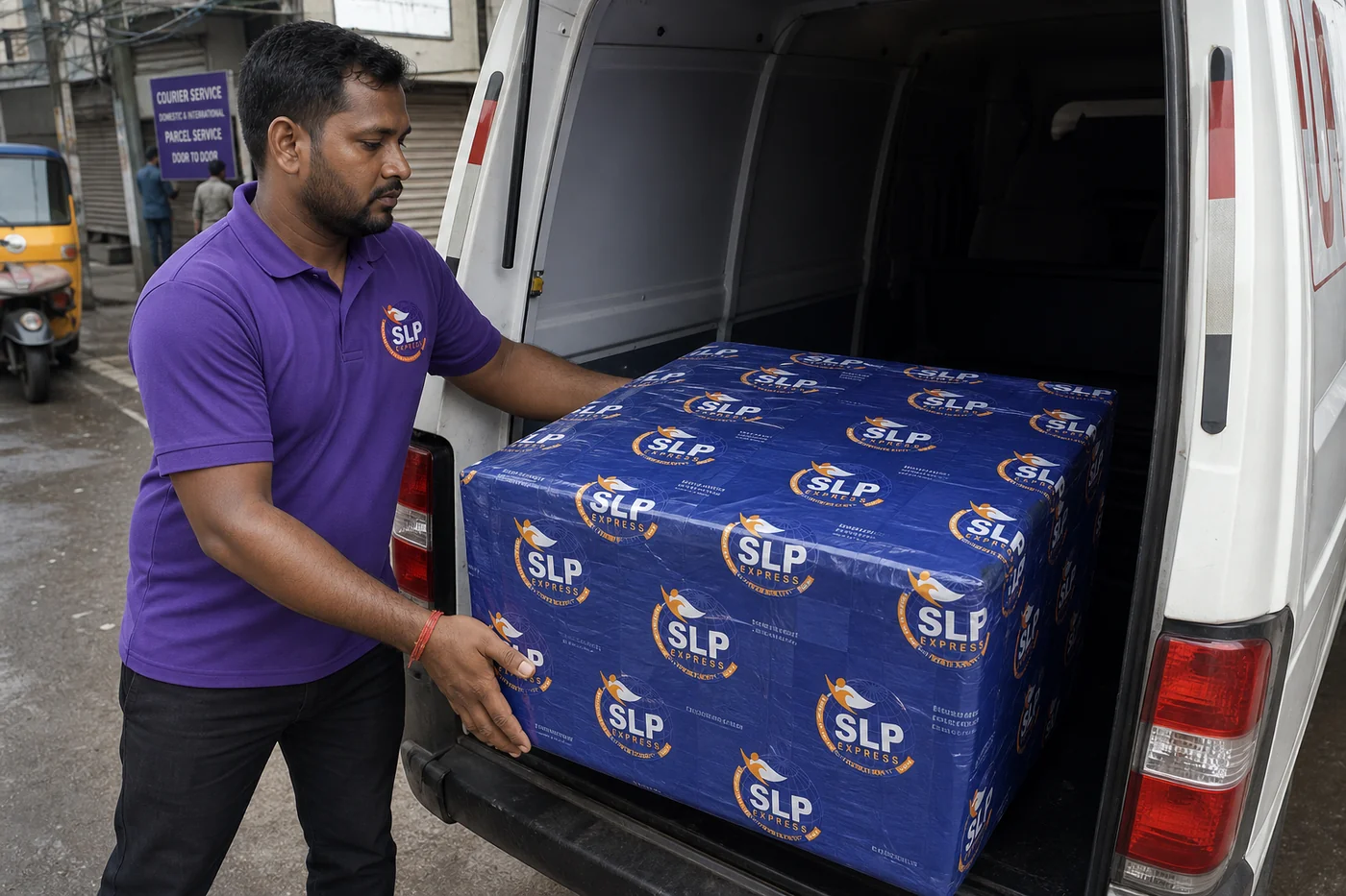 SLP Express collecting an eligible medicine courier parcel in Hyderabad for Croatia