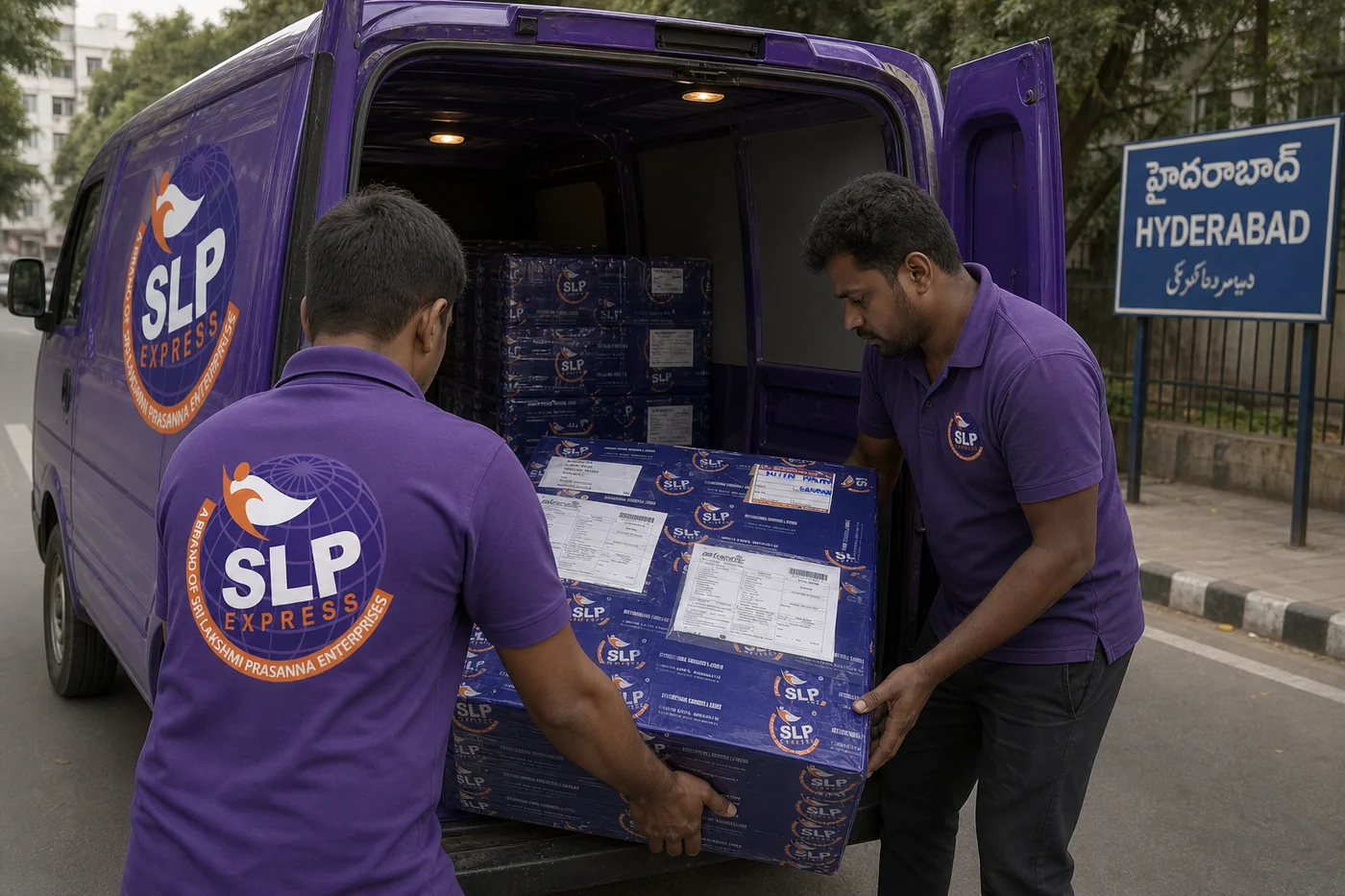 SLP Express collecting an eligible medicine courier parcel in Hyderabad for Slovenia