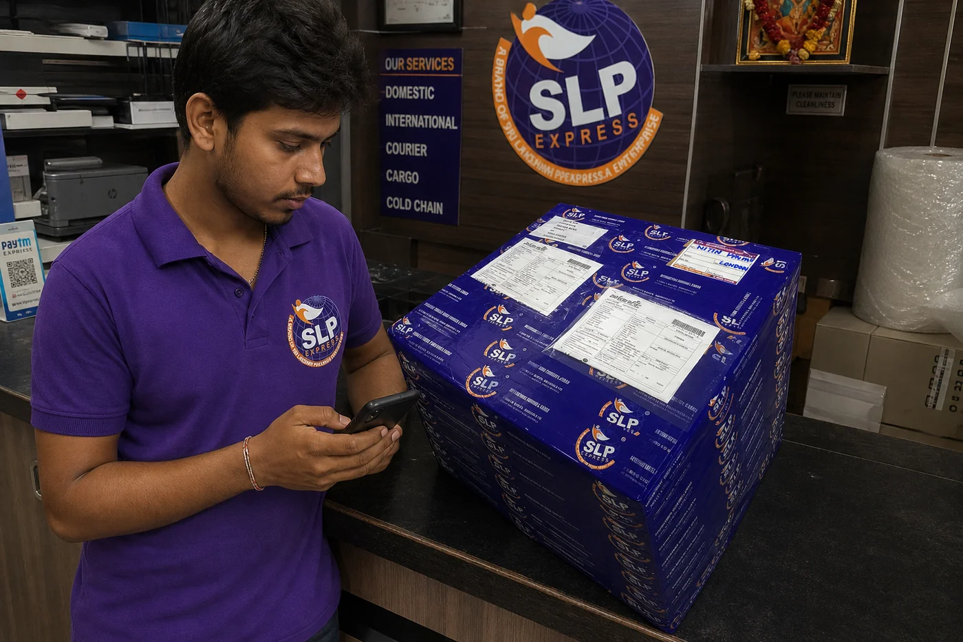 SLP Express shipment and tracking support for an international courier parcel to Sri Lanka